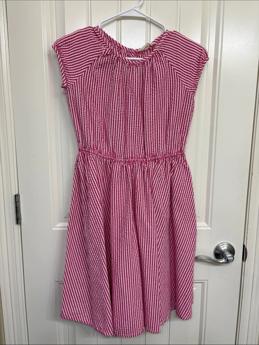 Lands' End Pink and White Striped Girls' Summer Dress